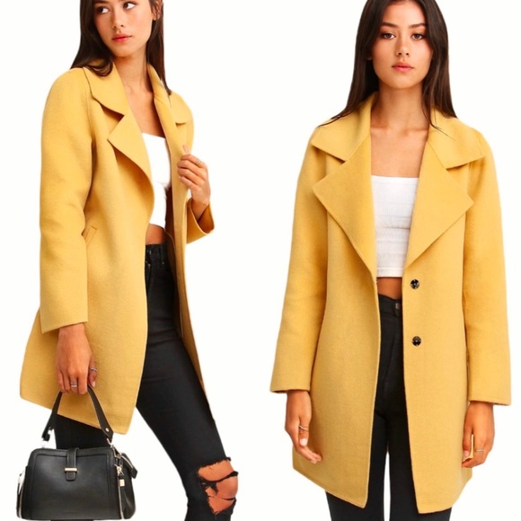 Belle & Bloom Jackets & Blazers - BELLE & BLOOM Ex-Boyfriend Wool Blend Oversized Jacket Maize M NWT